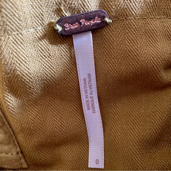 Free People Skirt Lace Up Back Khaki Frilled Women’s Size 0 Side zip - Picture 13 of 13